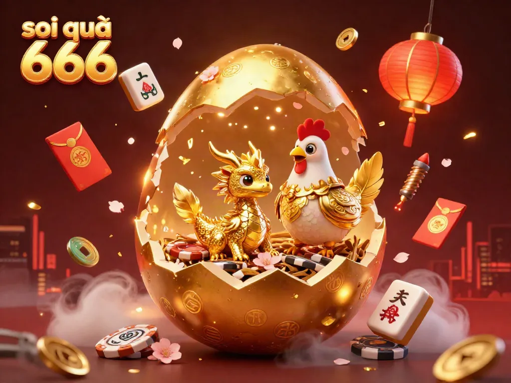 Experience thrilling soi cầu 666 excitement with vivid imagery of a baby dragon and golden poker chips.
