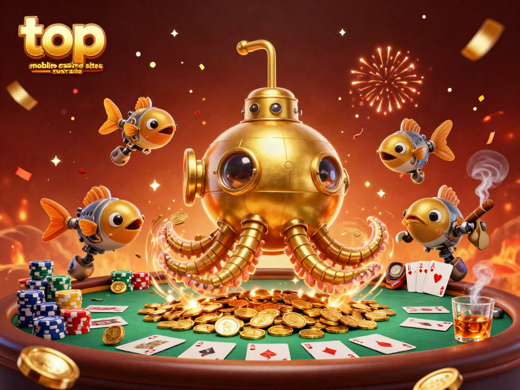 Explore the top mobile casino sites Australia with vibrant 3D characters in a dynamic casino scene.