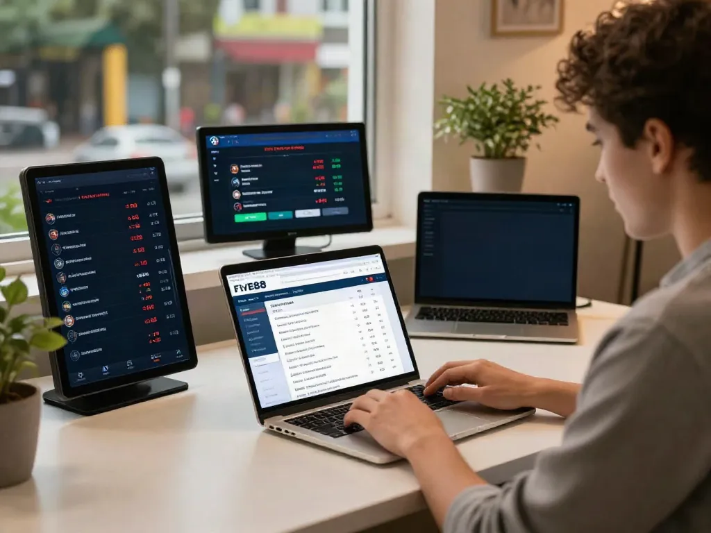 Engaged player on nhà cái five88 platform enjoying a modern betting experience.