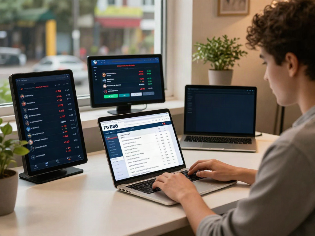Engaged player on nhà cái five88 platform enjoying a modern betting experience.