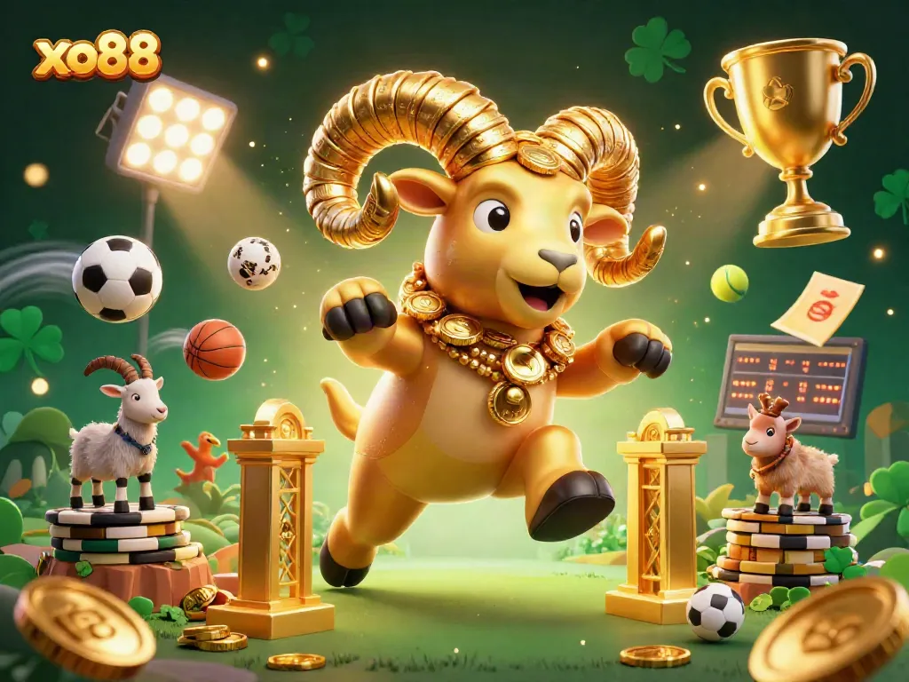 Enjoy exciting gameplay at xo88 with golden ram charging through sports elements and casino rewards.