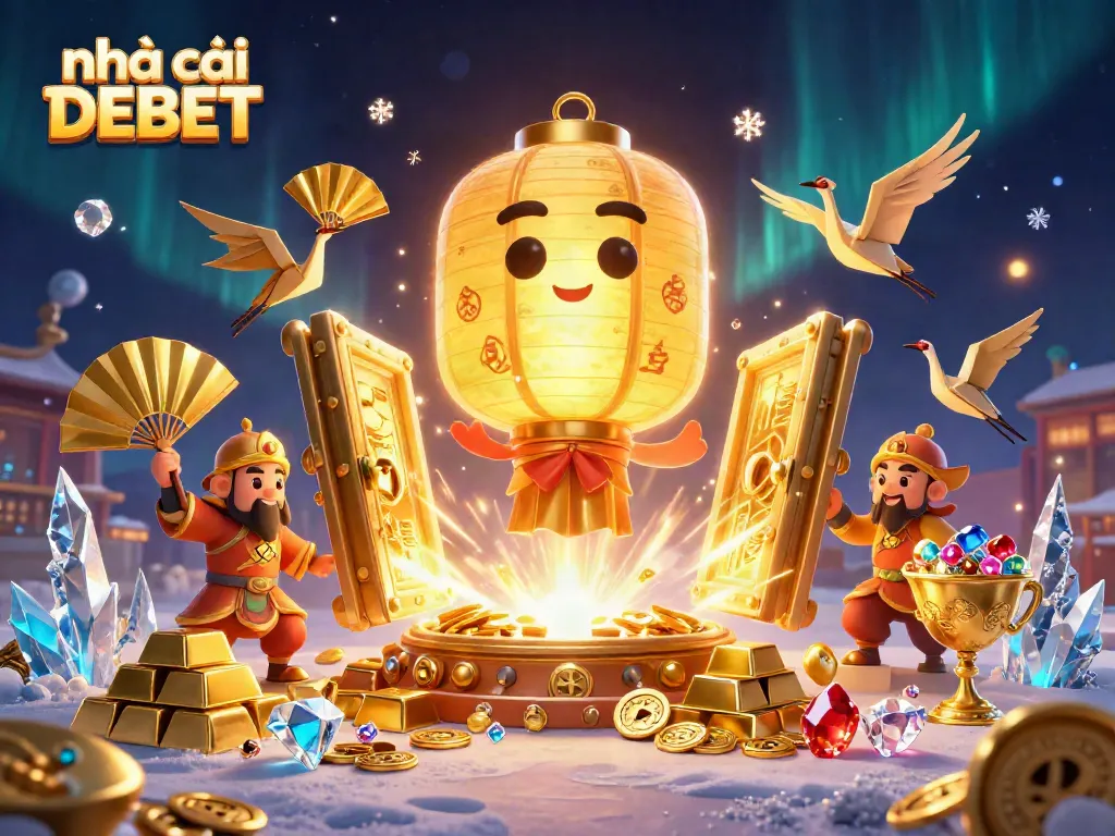 Engage players at nhà cái DEBET in a vibrant, dynamic casino scene with unique golden elements.