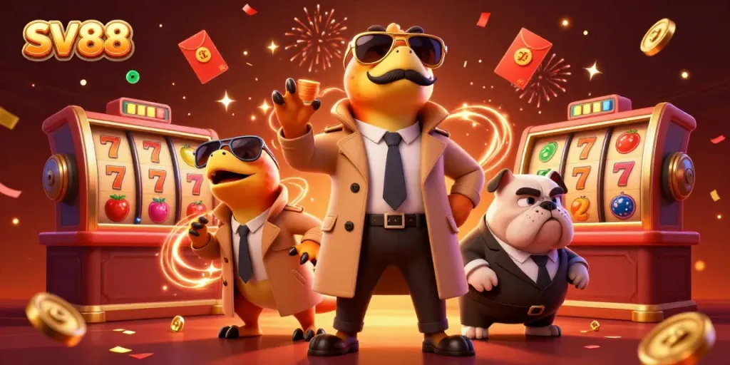 SV88 offers an engaging casino experience with dynamic characters and vibrant game elements.