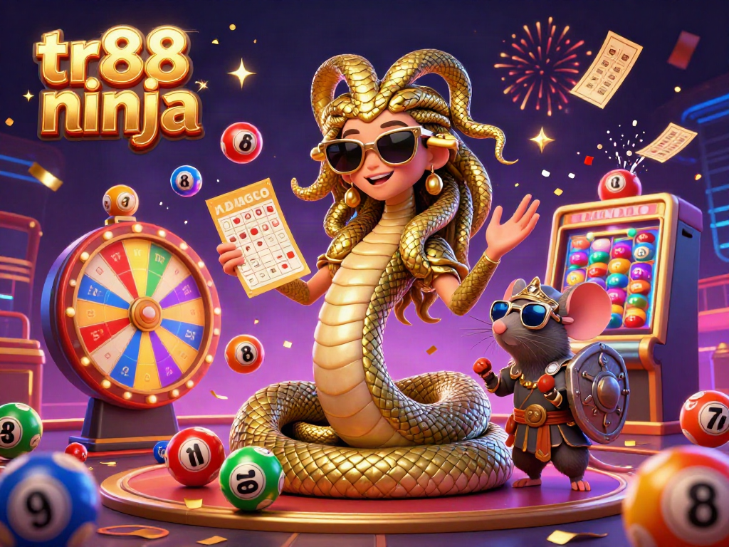 Experience thrilling winnings with tr88 ninja in a vibrant casino scene featuring captivating characters and lucky symbols.