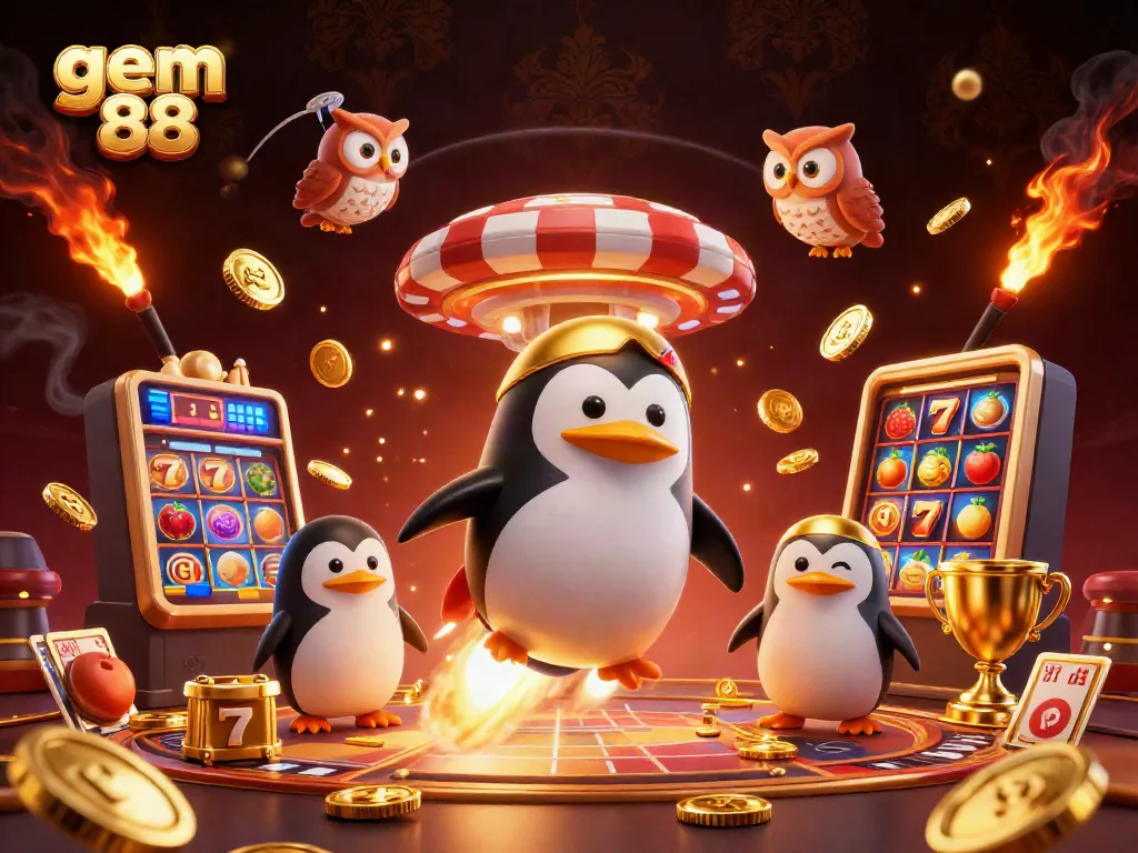 Experience the excitement of gem 88 in this action-packed casino scene with vibrant visual details.