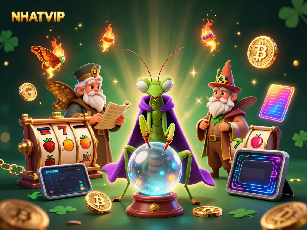 Experience the thrill of NHATVIP gaming with vibrant characters and dynamic slot elements.