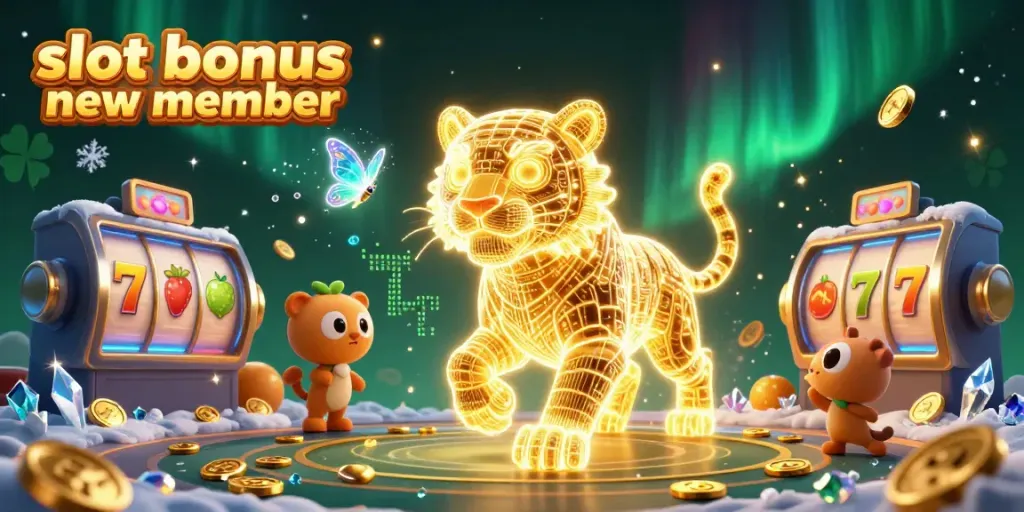Experience the thrilling slot bonus new member offer with a vibrant casino scene featuring dynamic slot elements.