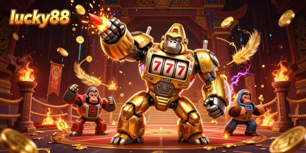 Experience thrilling wins with lucky88 in this vibrant casino-inspired digital illustration.