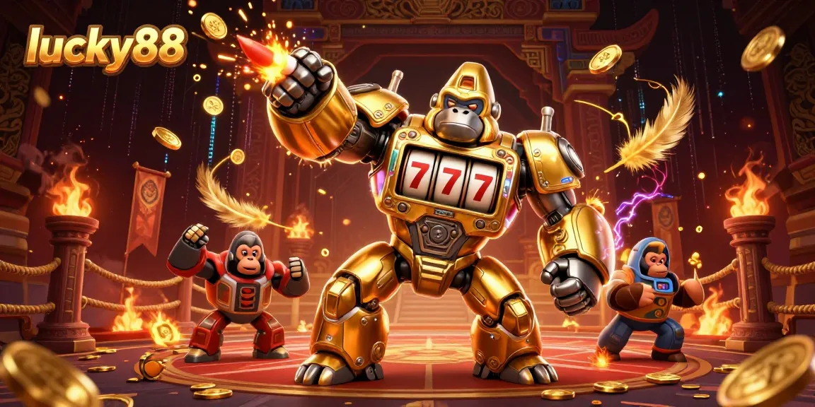 Experience thrilling wins with lucky88 in this vibrant casino-inspired digital illustration.