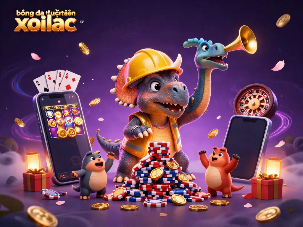 Experience the thrill of bóng đá trực tuyến xoilac tv with vibrant casino-themed celebration elements.